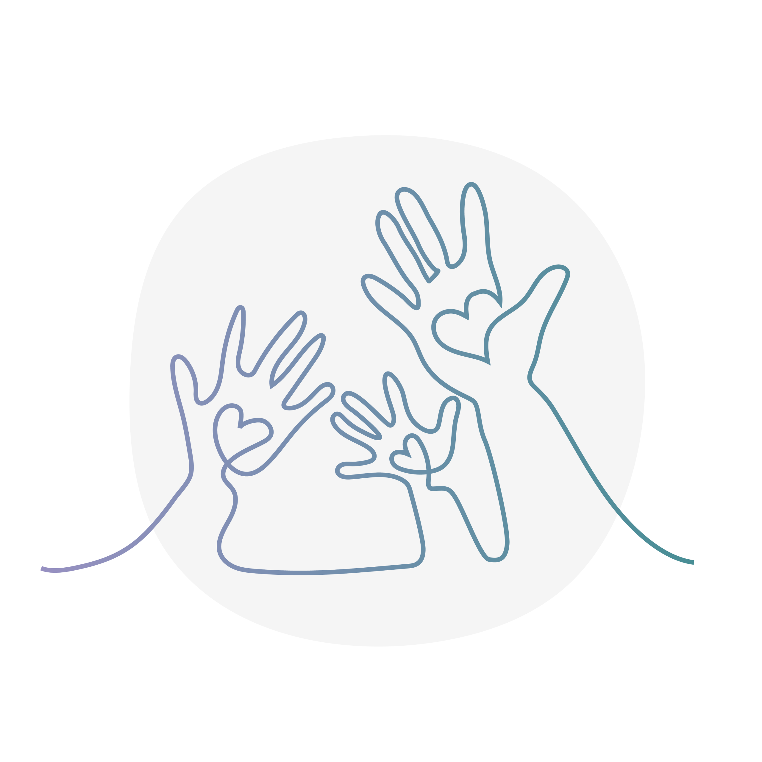 A hand giving a heart to another hand